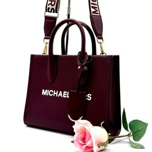 Michael Kors Mirella Small Signature Logo Crossbody Bag Ox Blood